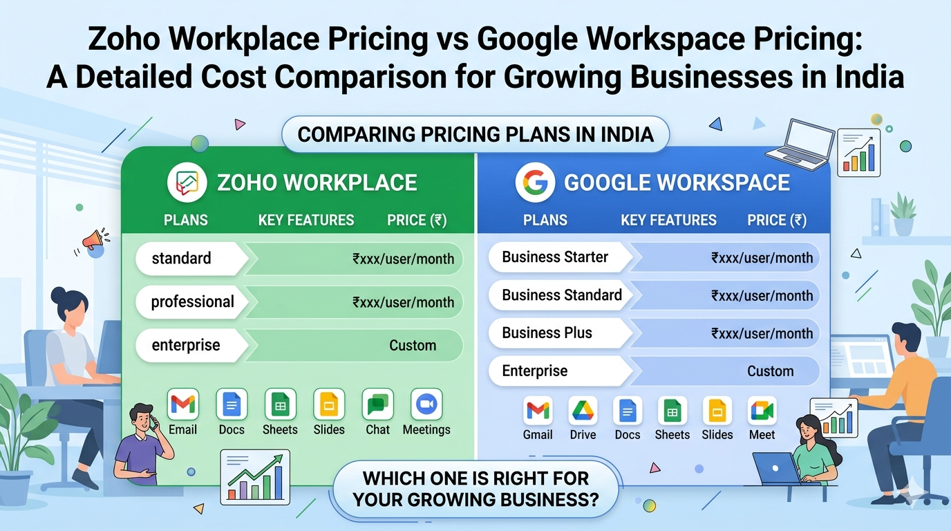 Zoho Workplace Pricing vs Google Workspace Pricing: A Detailed Cost Comparison for Growing Businesses in India