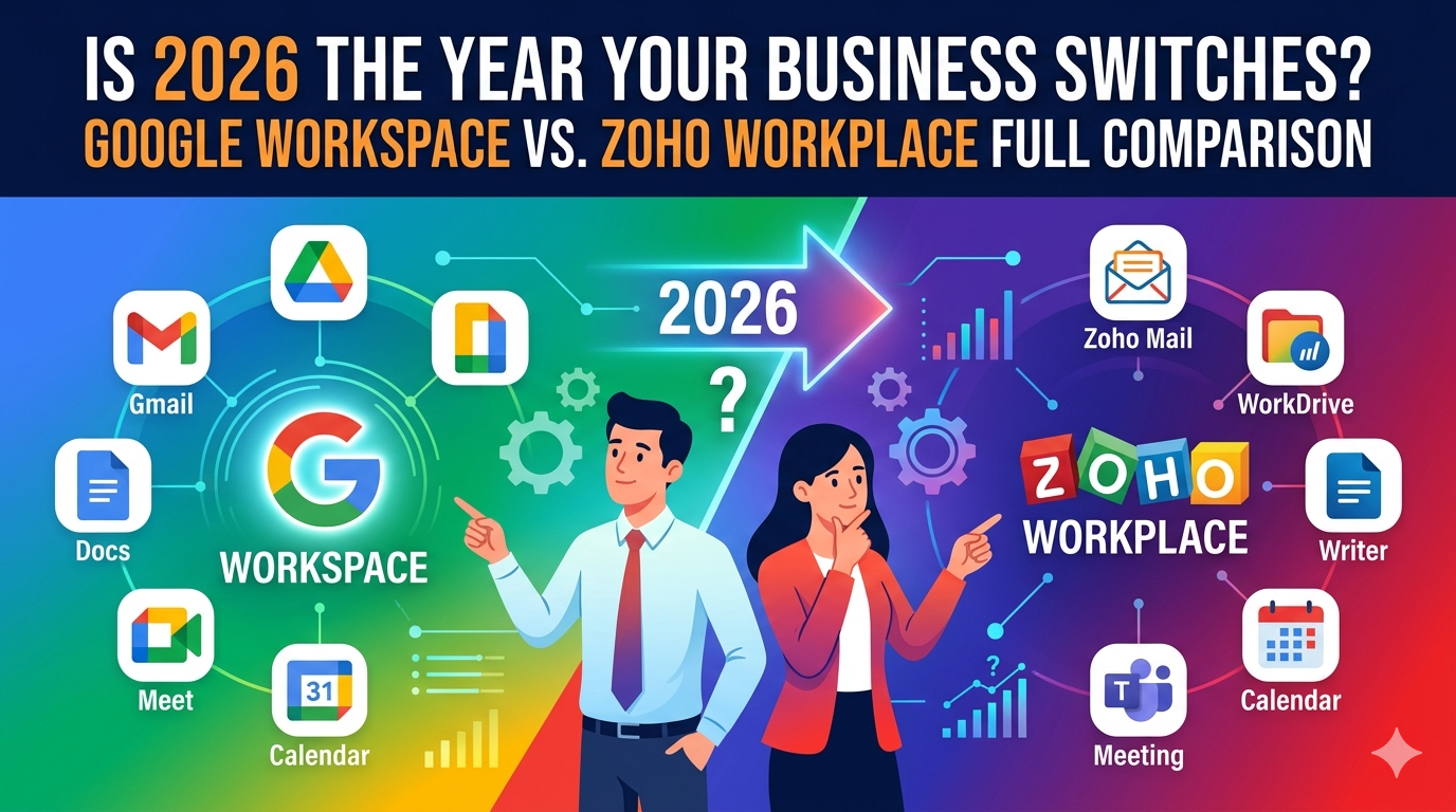 Is 2026 the Year Your Business Switches? Google Workspace vs. Zoho Workplace Full Comparison