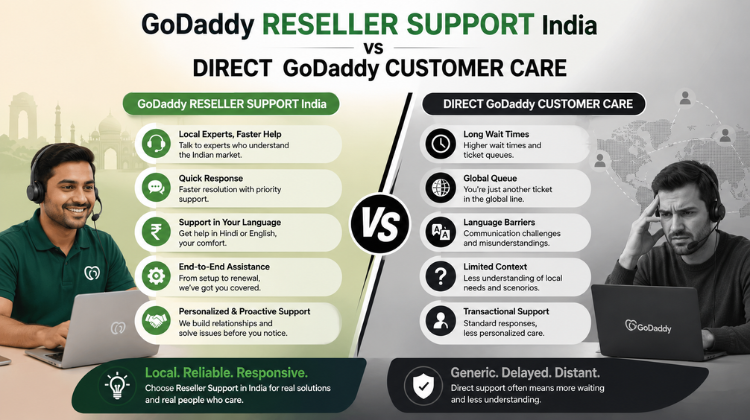 GoDaddy reseller support India vs direct GoDaddy customer care