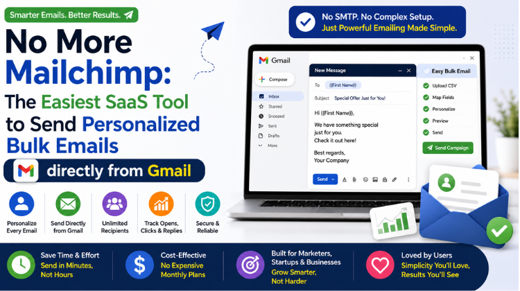 No More Mailchimp: The Easiest SaaS Tool to Send Personalized Bulk Emails directly from Gmail